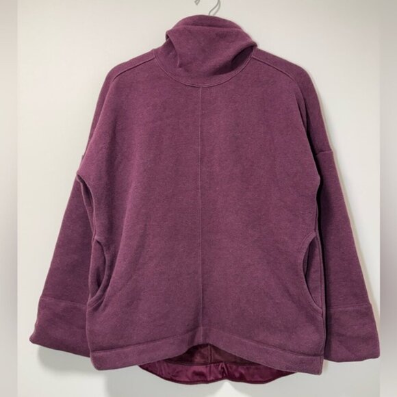 ATHLETA COZY KARMA FUNNEL NECK SWEATSHIRT Spiced Cabernet Heather Size XXS - Picture 3 of 9